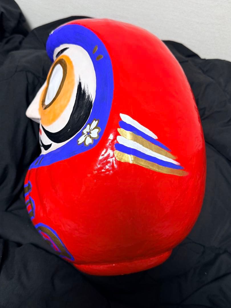 大きいサイズ 清潔で未使用 伝統的な達磨 赤 青運 30cm x 30cm