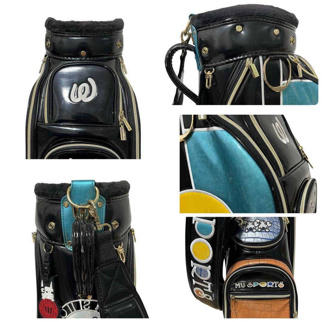 希少 M.U SPORTS MU スポーツ キャディバッグ エナメル ブラック