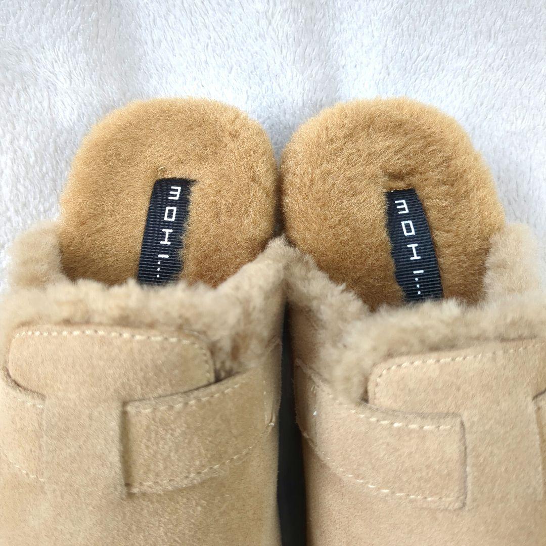 MOHI... モヒ　サボサンダル　ファー　スエード　キャメル　サイズ37