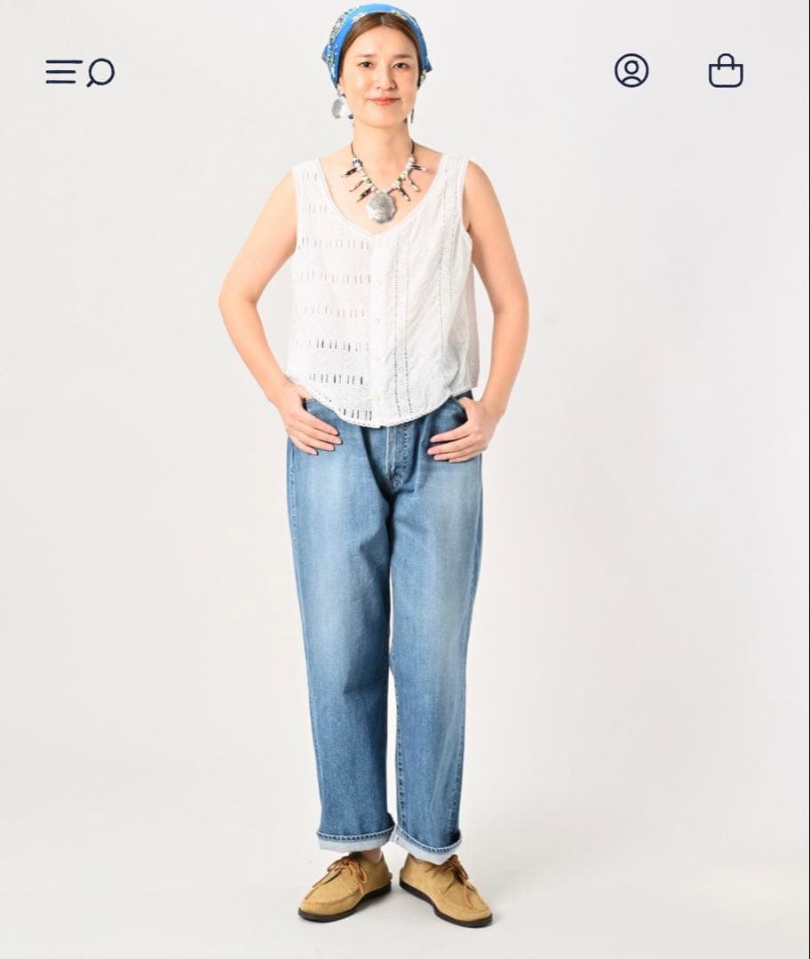 45R フォーティファイブアール　　 度甘平のカットワークキャミソール