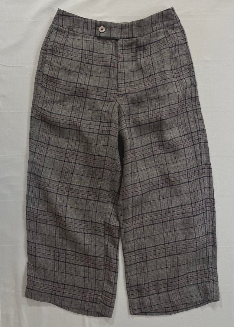 パラスパレス リネン　チェック　ガウチョ　サイズ3