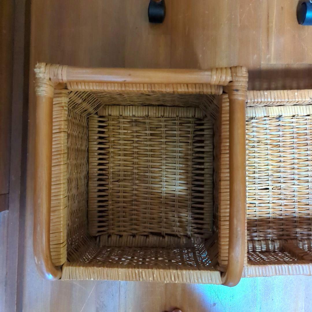 ラタン（藤）チェスト4段キャスター付