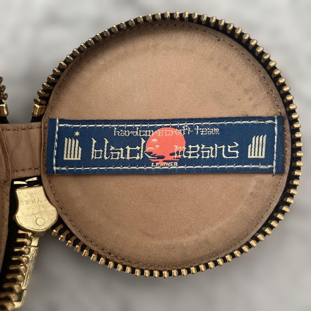 ブラックミーンズ ケース 小銭入れ 刺繍 ラウンド 黒 ブラック