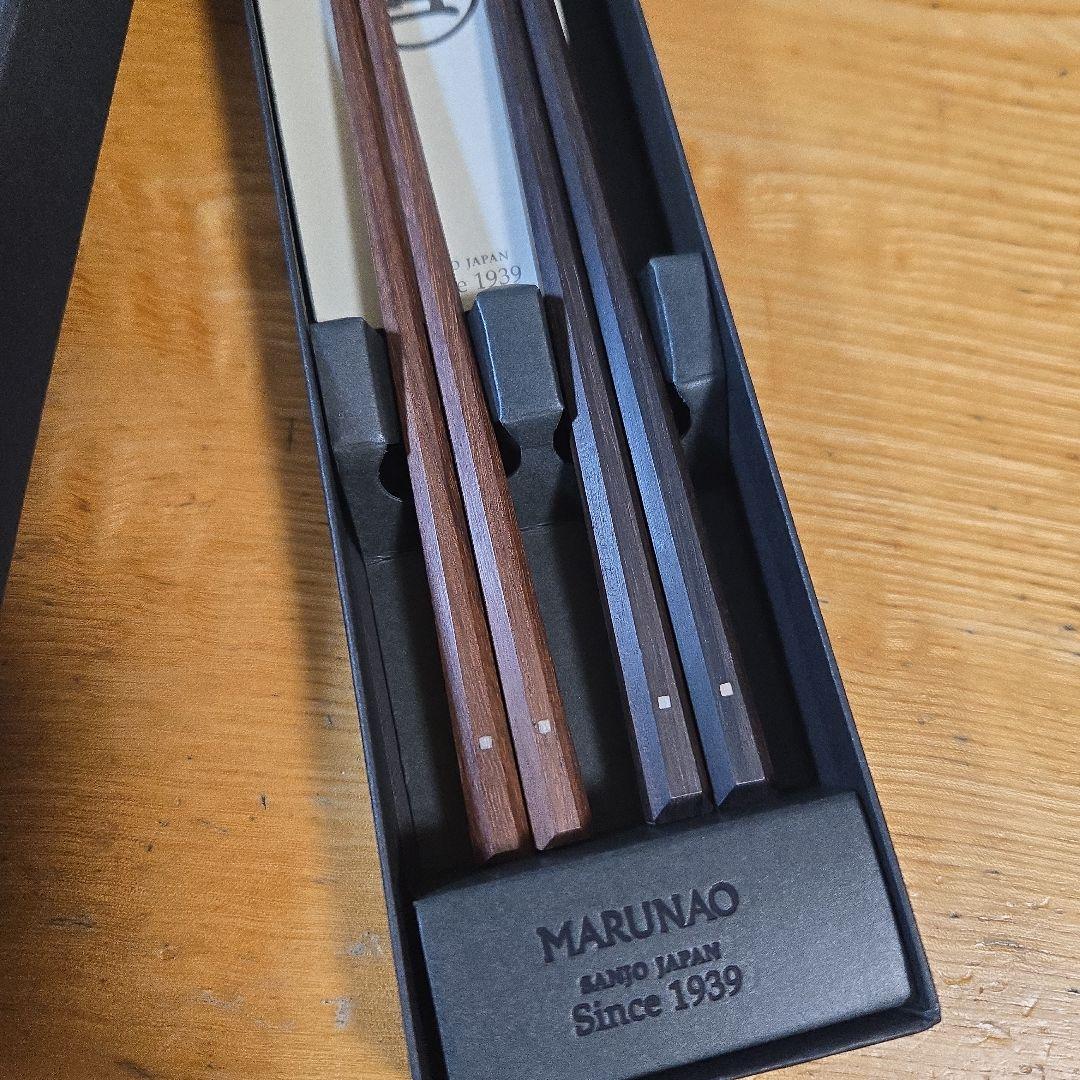 【未使用品】マルナオ 特上百年八角箸　夫婦セット