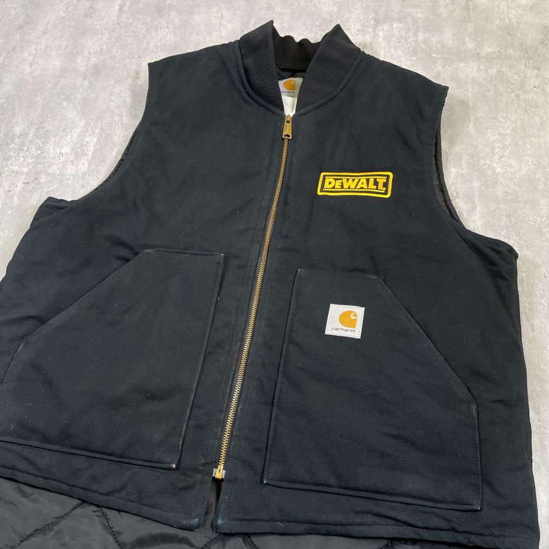 USA製◆00s carhartt【XL】ダックベスト/企業ロゴパッチ