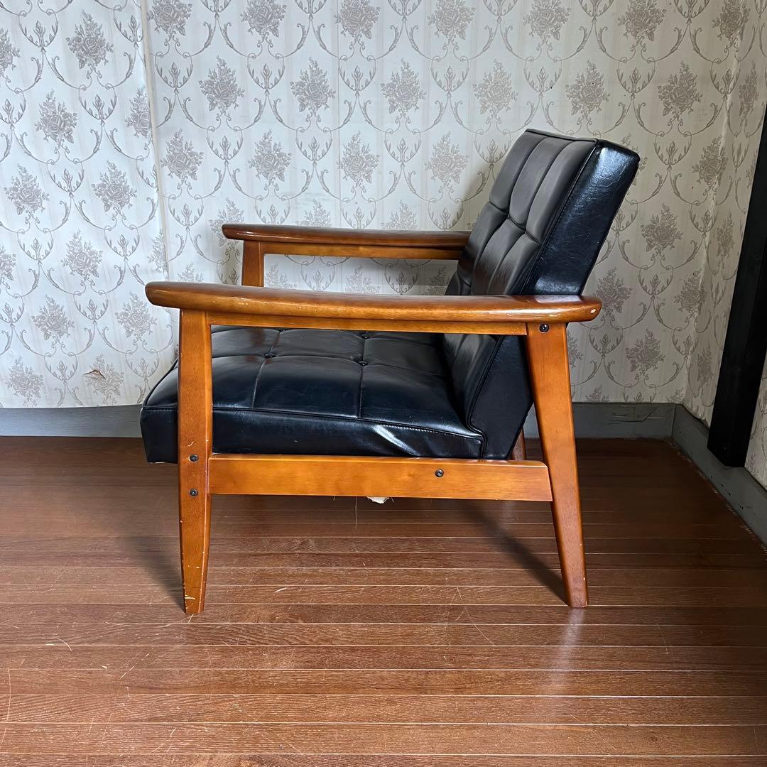 【アンティーク】昭和レトロ オールドカリモク Kチェア 1シーター 古家具