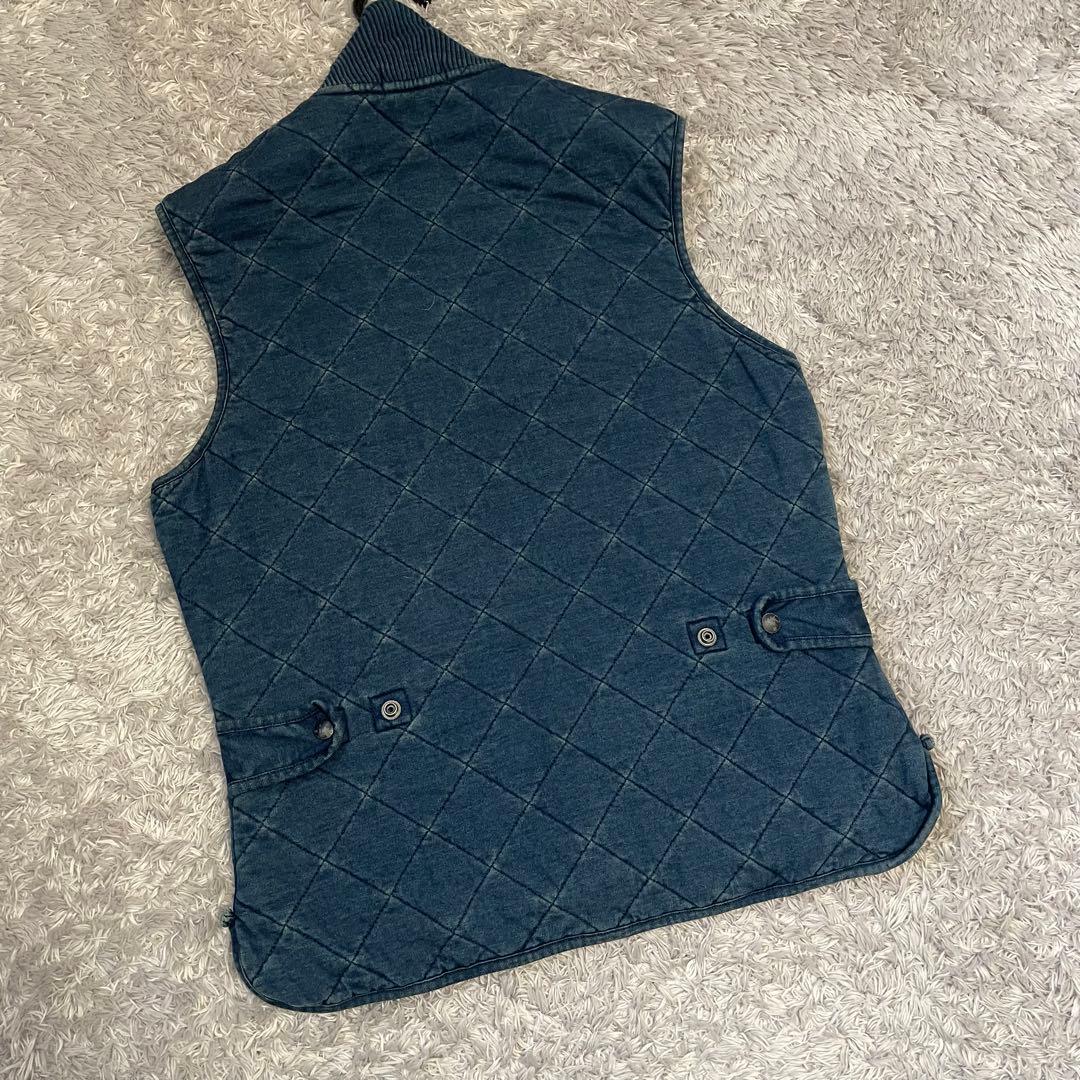 極美品　ポロラルフローレン　ベスト　キルティング　インディゴ染め　デニム　大きめ