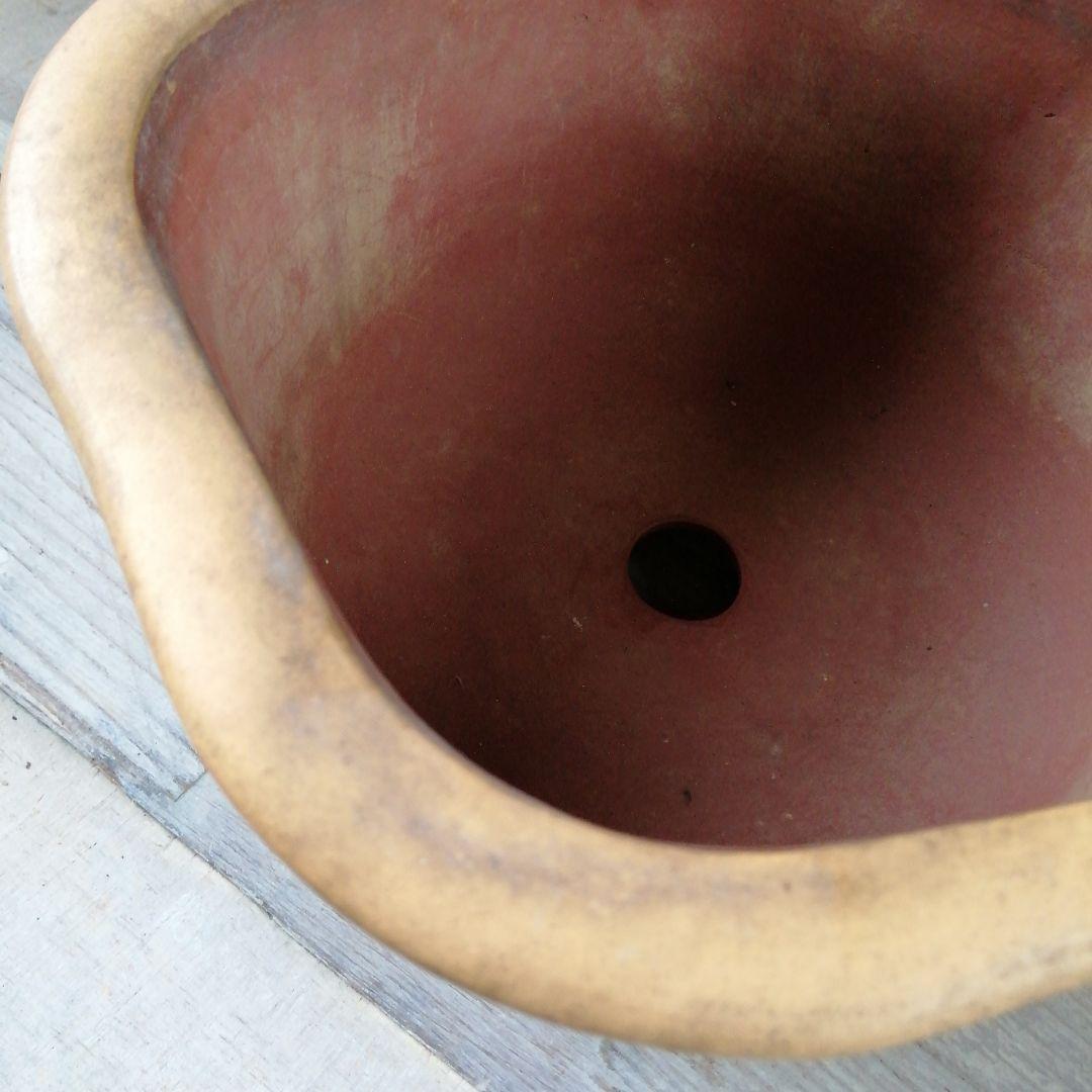 中国　花鳥漢詩彫盆栽鉢　 26cm