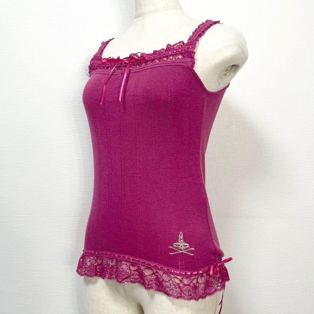 y2k❤️ 00s HYSTERIC GLAMOUR ロゴ刺繍 サテンリボンキャミ