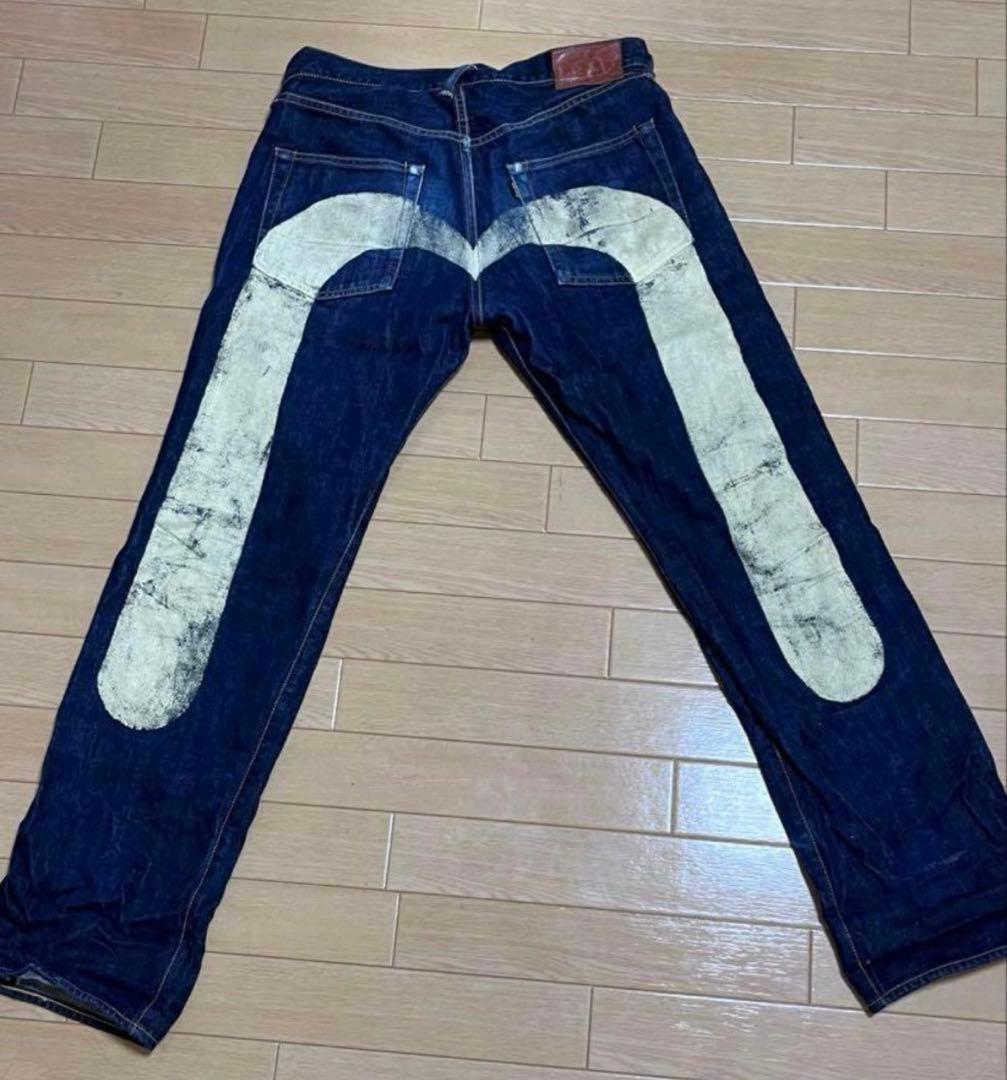 EVISUストレートデニムパン　大黒　カモメ　ジーンズ　34×32