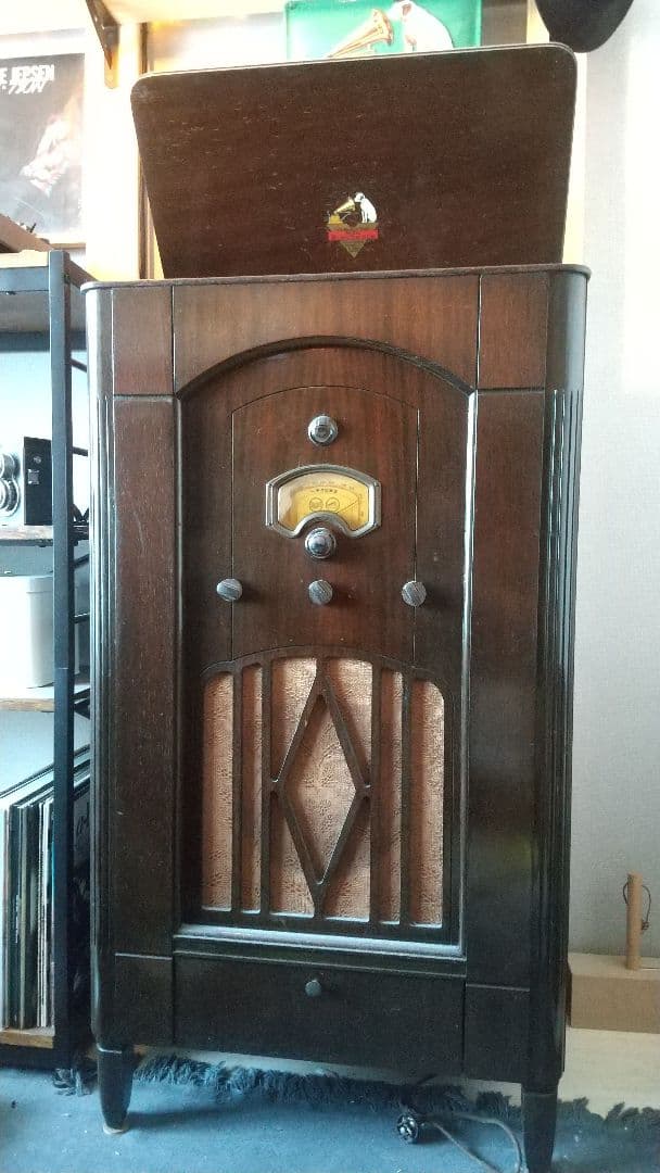 ラジオのみ修理済 日本ビクター JRE-47 電気蓄音機 真空管ラジオ 引取のみ