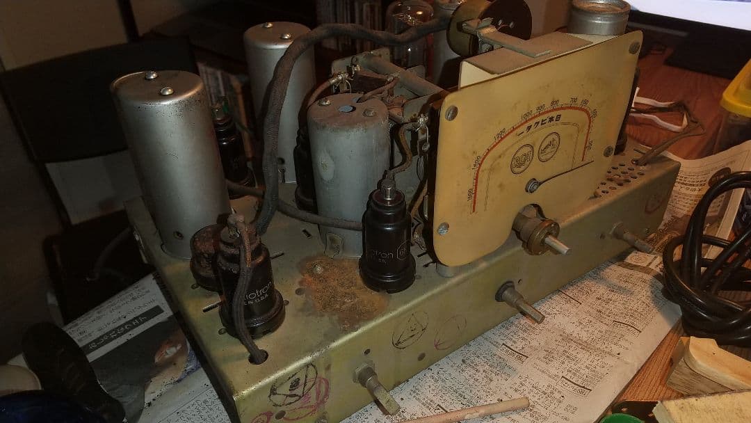 ラジオのみ修理済 日本ビクター JRE-47 電気蓄音機 真空管ラジオ 引取のみ