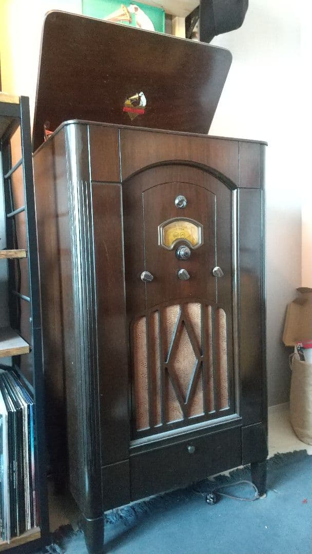 ラジオのみ修理済 日本ビクター JRE-47 電気蓄音機 真空管ラジオ 引取のみ