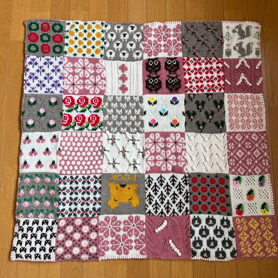 「小鉢」花柄モチーフ.ブランケット☆ハンドメイド