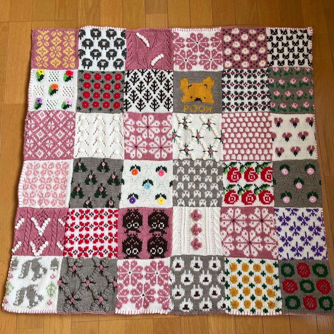 「小鉢」花柄モチーフ.ブランケット☆ハンドメイド