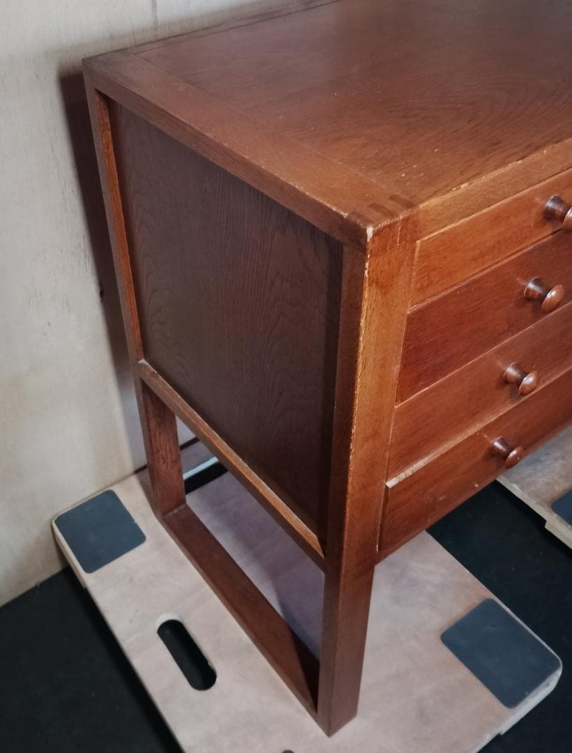 アンティーク 北欧モダン 4段チェスト 無垢材 民芸モダン