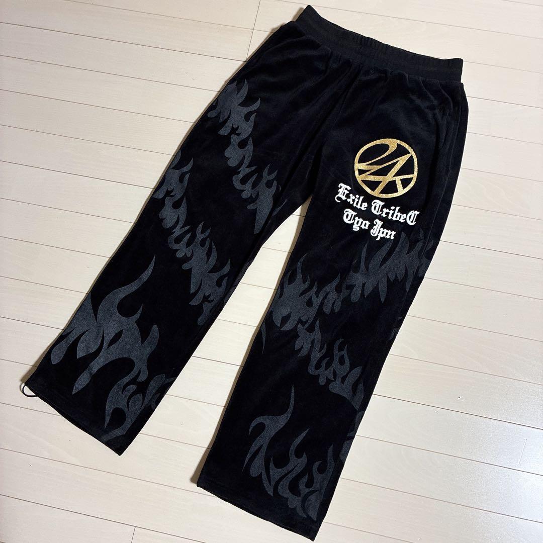 24karats EXILE ファイヤーパターン ベロアジャージ セットアップ