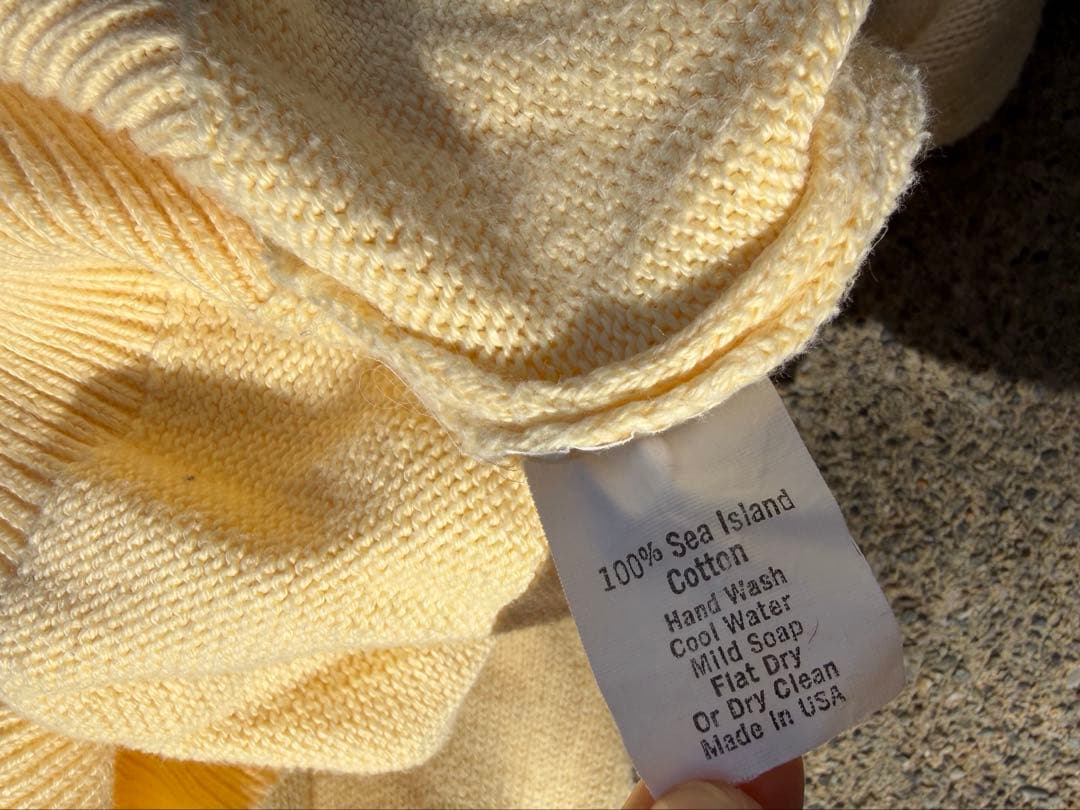 70s Brooks BrothersコットンニットVネック ヴィンテージUSA