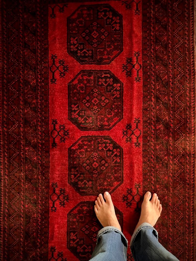 トライバルラグ　ヴィンテージラグ　トルクメン　エルサリ　プリミティブアート　美品