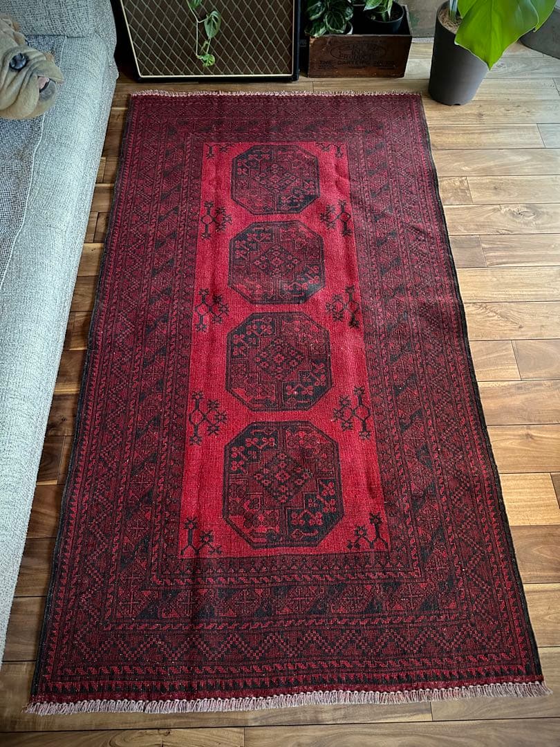 トライバルラグ　ヴィンテージラグ　トルクメン　エルサリ　プリミティブアート　美品