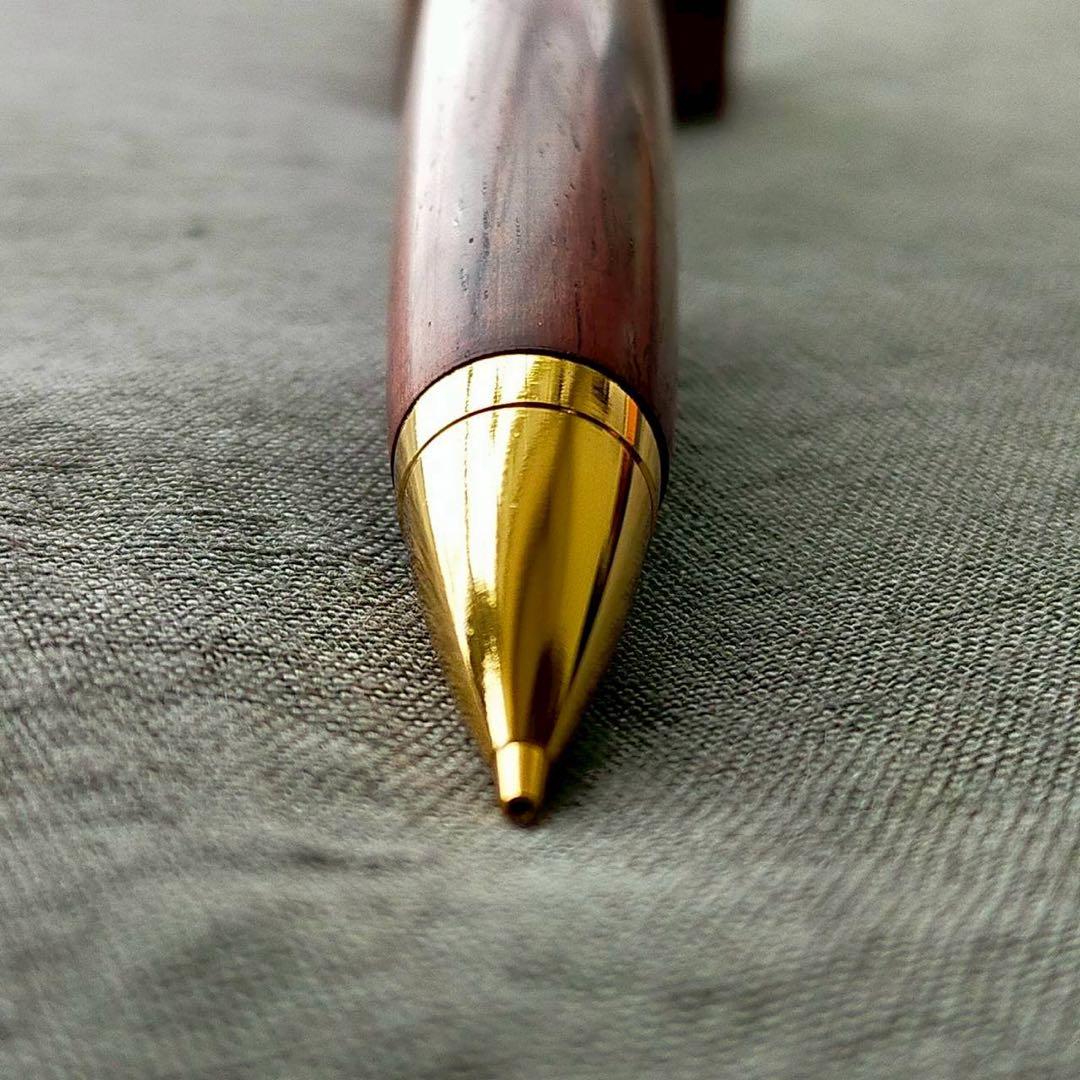 サイアミーズローズウッド　糸縮杢　ハンドメイド　木軸シャープペン　0.5mm