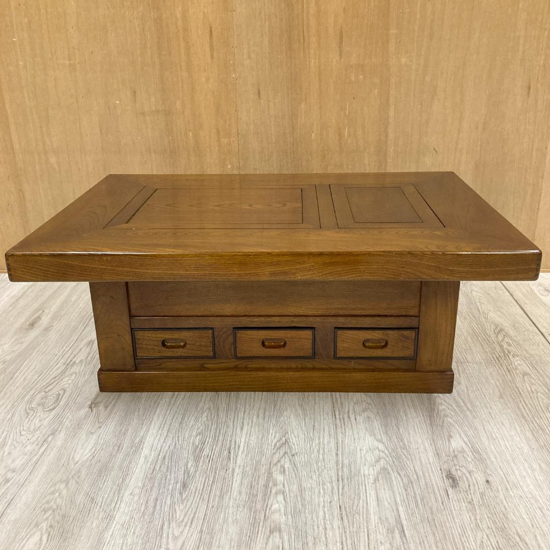 囲炉裏テーブル　座卓　昭和レトロ 火鉢 古民家　 引き出し 木製　天然木