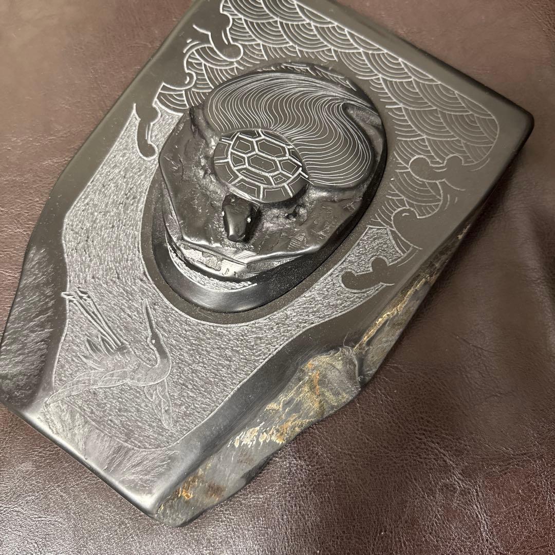 硯　日本製、天然石、那智黒石、昭和、希少