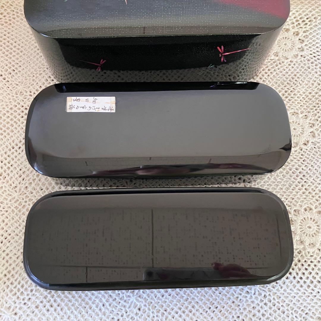 駿河漆器 細田豊 作 螺鈿細工 曲げわ重ね箱 二段弁当箱 かぶせ蓋