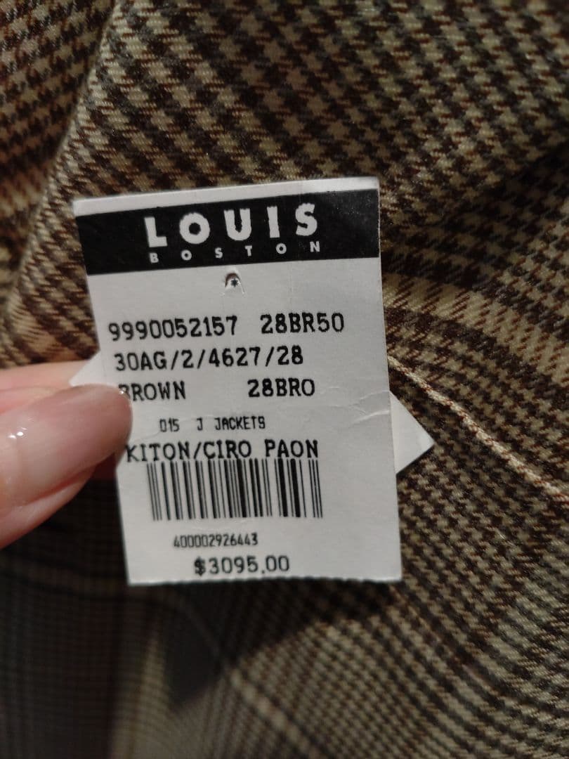 新品　美品　Kitonキートン　カシミア100% ジャケット　ギンガムチェック