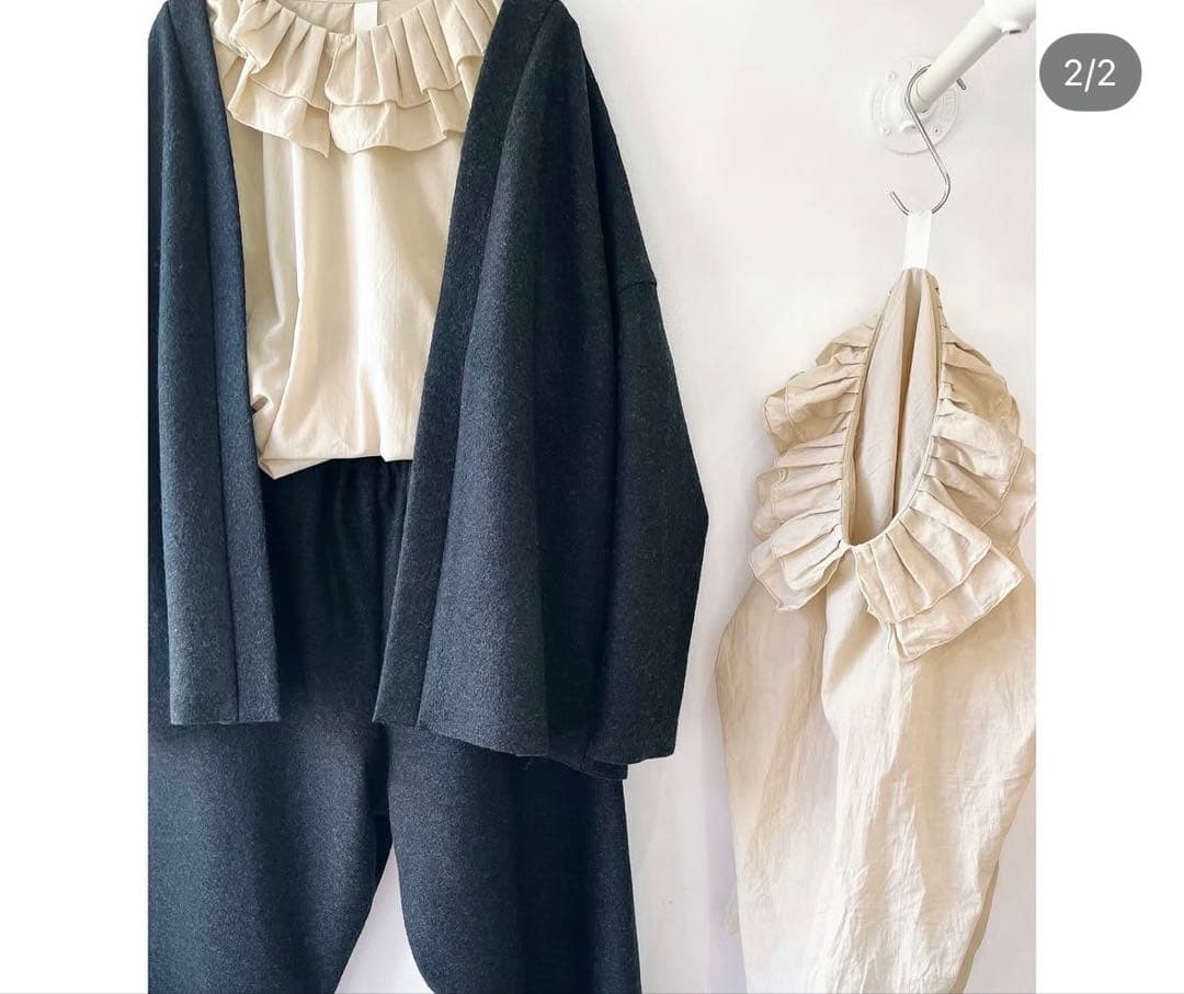 フリルブラウスオフホワイト　gather and tools yoli 試着のみ