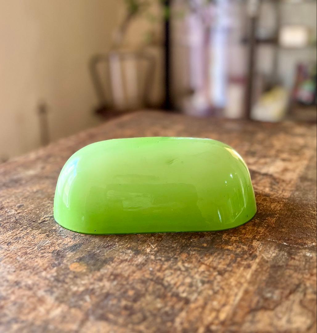 大正ロマン　緑変形電笠　電気スタンド　ガラス　照明　灯り　アンティーク　古道具