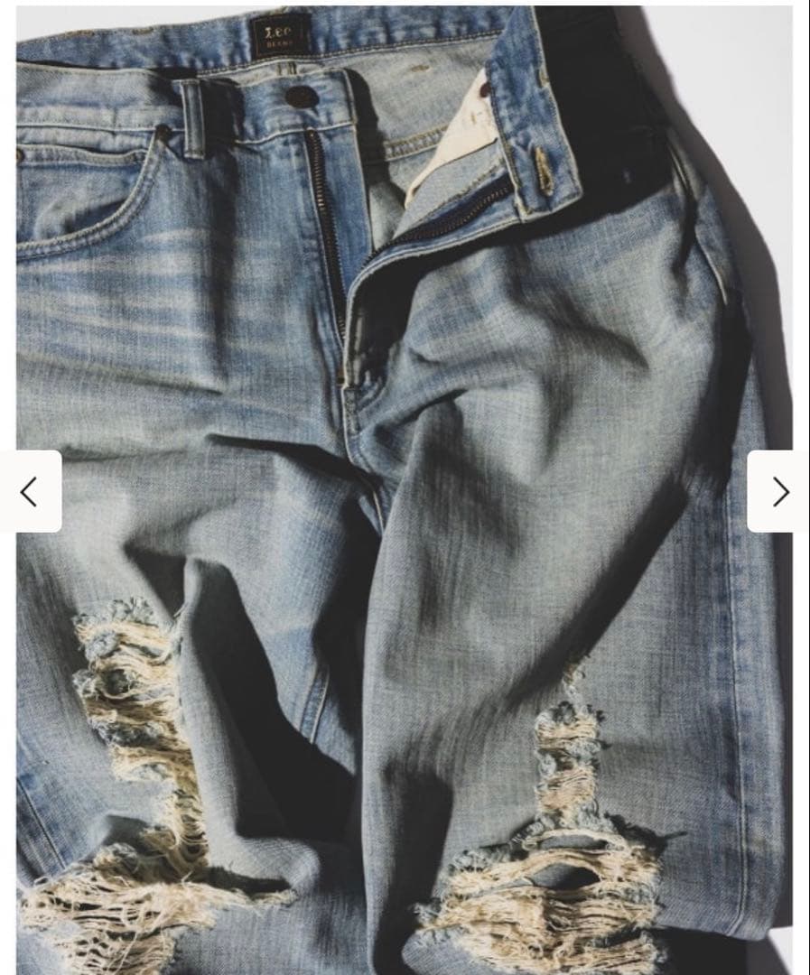 BEAMS 【別注】Lee / 101 クラッシュ デニムパンツ