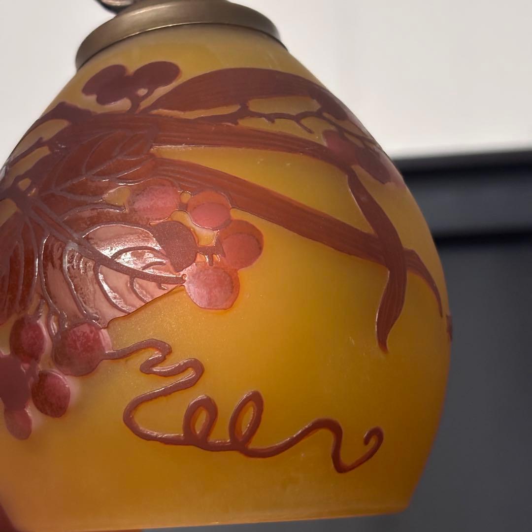 希少！TIP Gallé ガレ ガラスシェード ペンダントライト 1灯