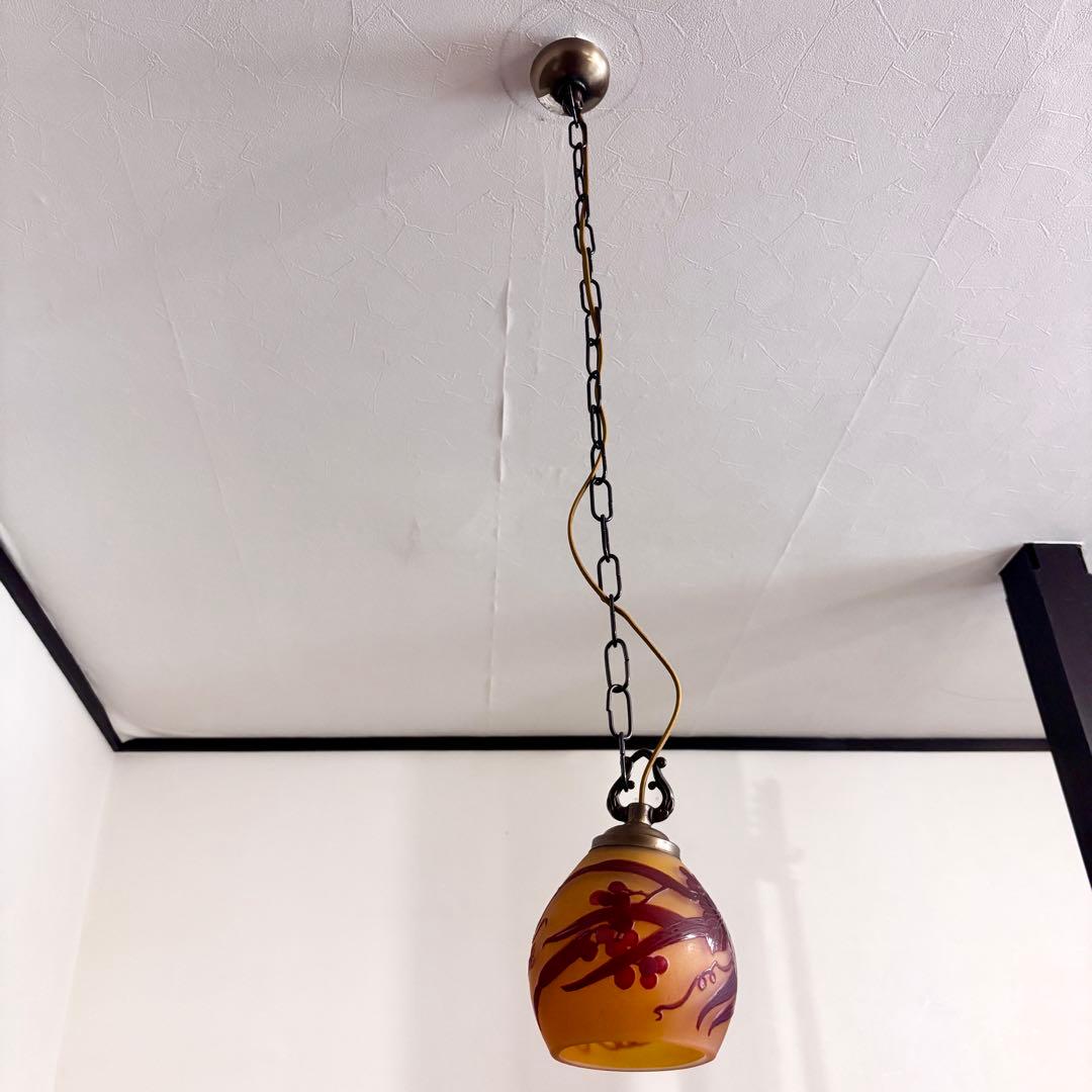 希少！TIP Gallé ガレ ガラスシェード ペンダントライト 1灯