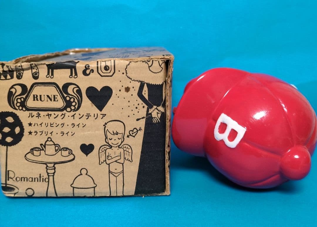 1976年製内藤ルネDesignいたずらボーイ BOB貯金箱【高さ17.5cm】