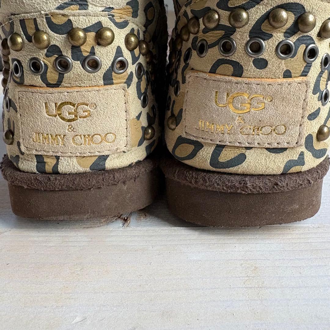 UGG×Jimmy CHOOヒョウ柄スタッズ　ムートンブーツ