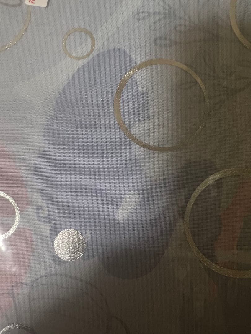 a*o様 箔プリントアリエル 2重遮光カーテン パール付き ゴージャス 新品未開