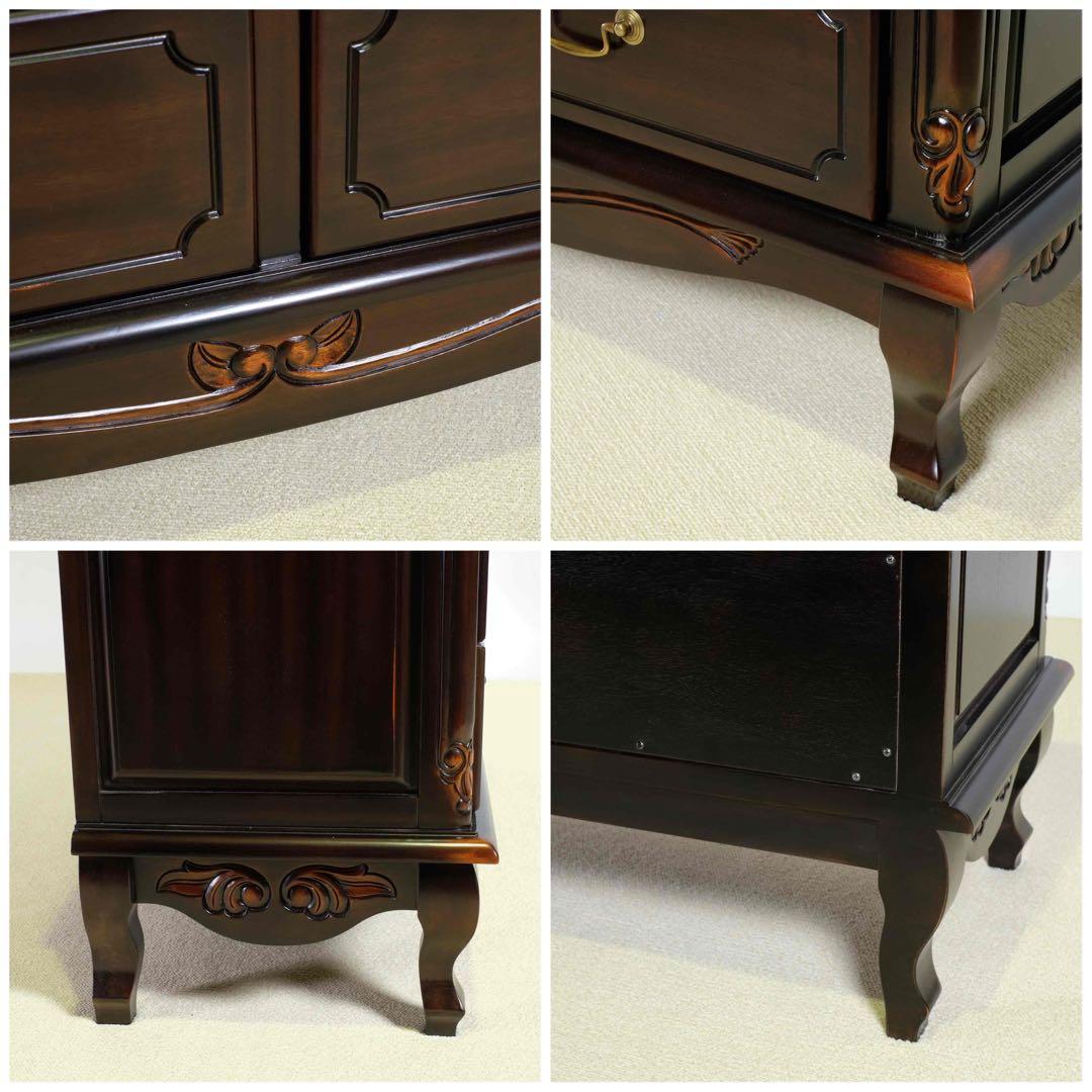 O 新品 チェスト 110cm アンティーク タンス リビング収納 衣類収納