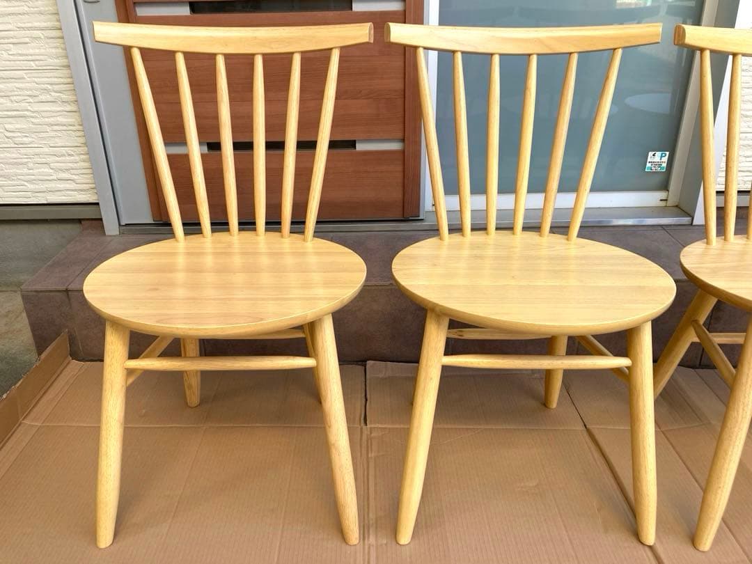 中古 桜屋工業 cherry 天然木 ダイニング チェア 椅子 4脚セット