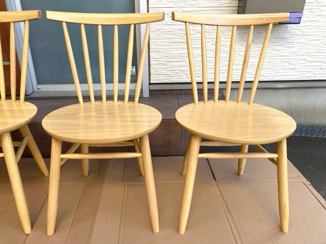 中古 桜屋工業 cherry 天然木 ダイニング チェア 椅子 4脚セット