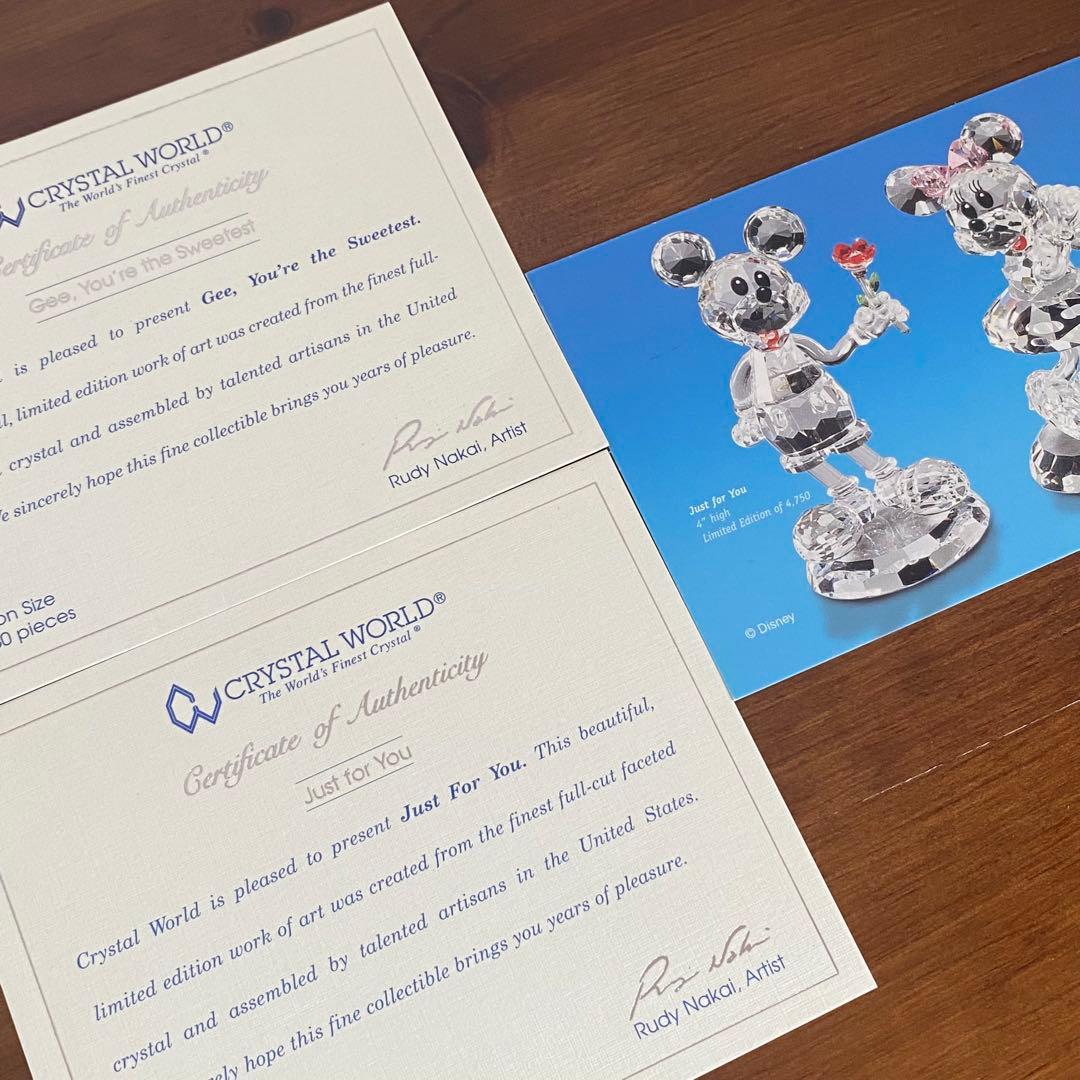 ディズニーショーケース クリスタルワールド ミッキー&ミニー 置物