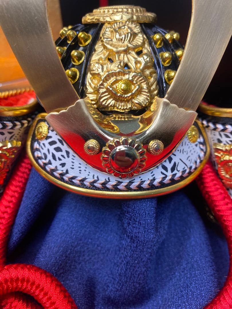 東京久月　五月人形　兜飾り平飾りセット　正絹糸　コンパクトサイズ