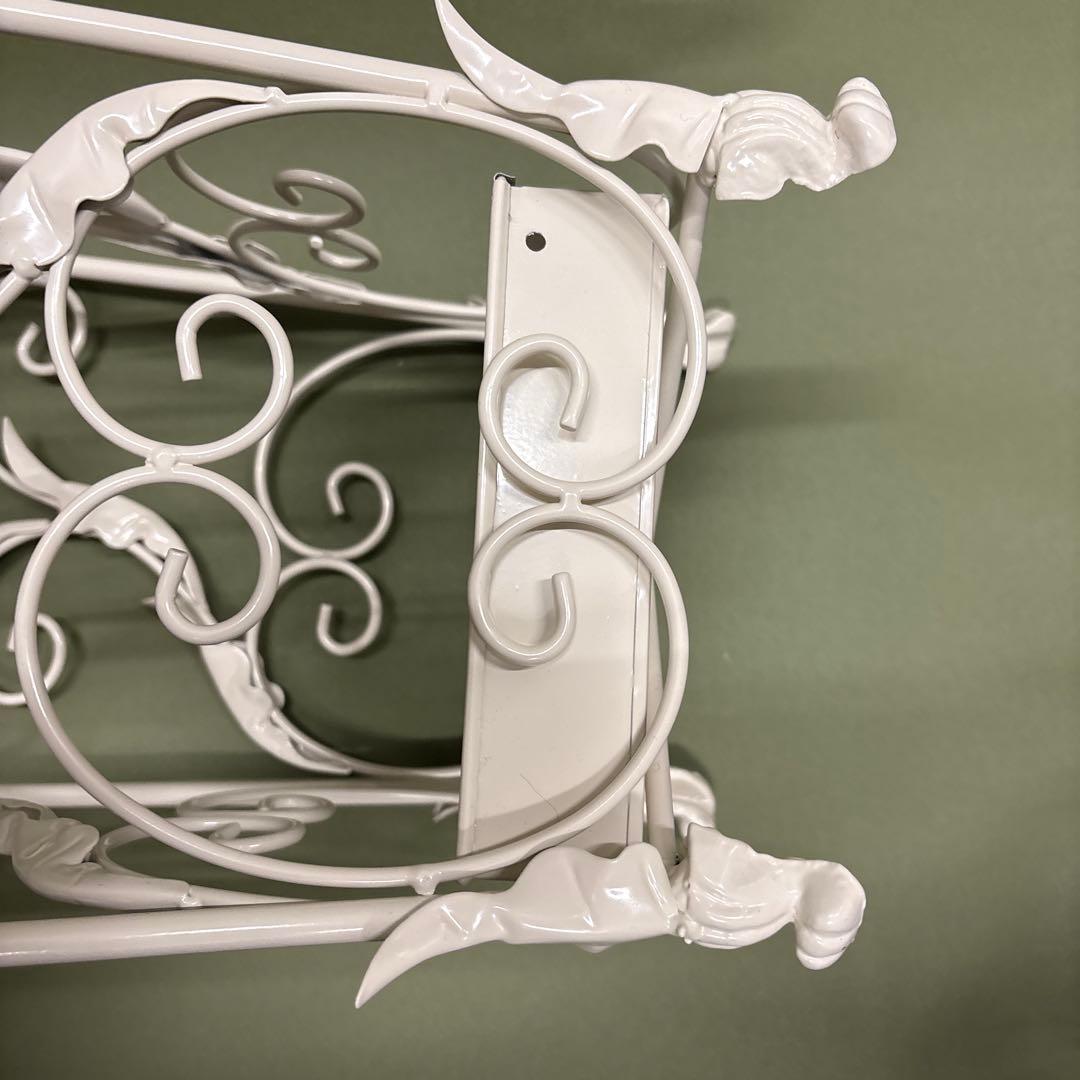 ホワイトアイアン傘立て 植物モチーフ