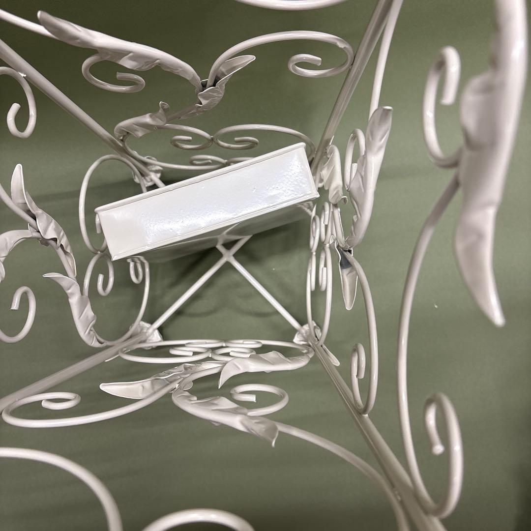 ホワイトアイアン傘立て 植物モチーフ