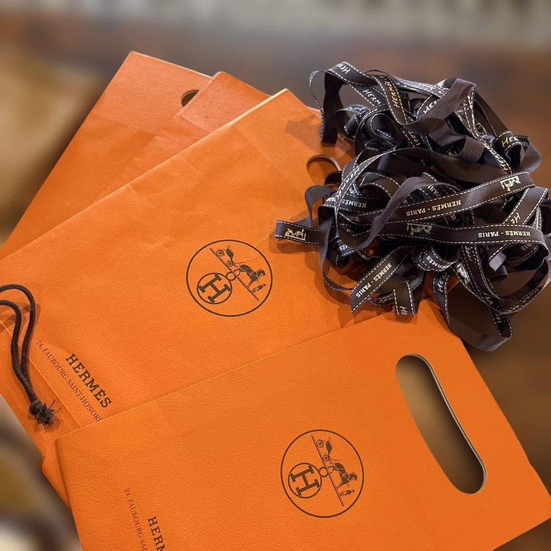 エルメス空箱、布袋、ジュエリーケース、ショッパー紙袋、リボン