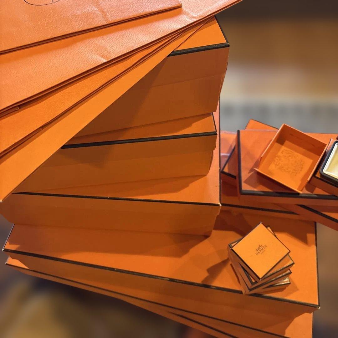 エルメス空箱、布袋、ジュエリーケース、ショッパー紙袋、リボン