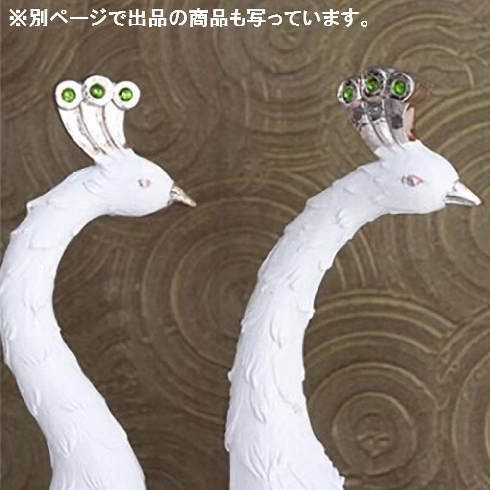 置物 孔雀 前向きの孔雀 白 70cm 柱  インテリア 風水 ホワイト