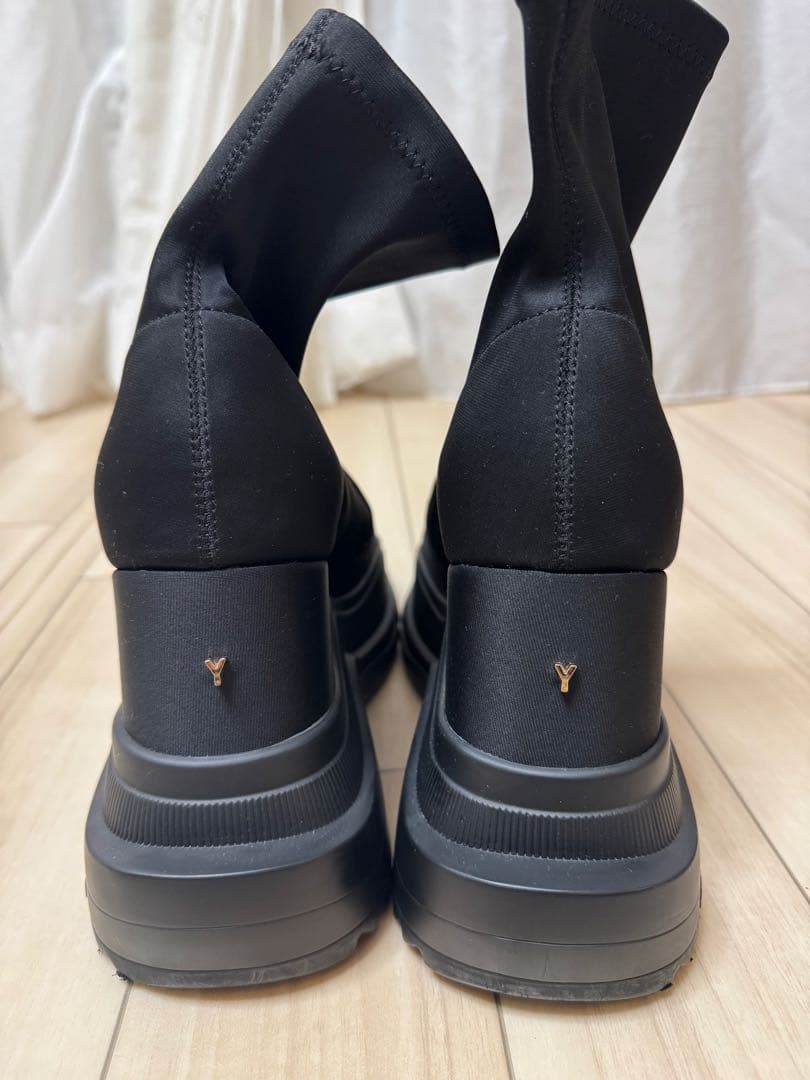 靴 TOKYO BLACK DOUBLE SNEAKER SHORT BOOTS