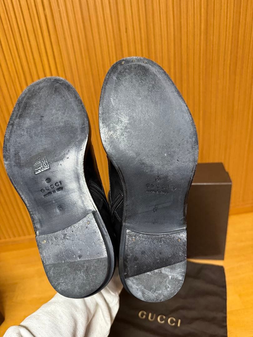 ち*い様 GUCCI ブラックブーツ 25センチ