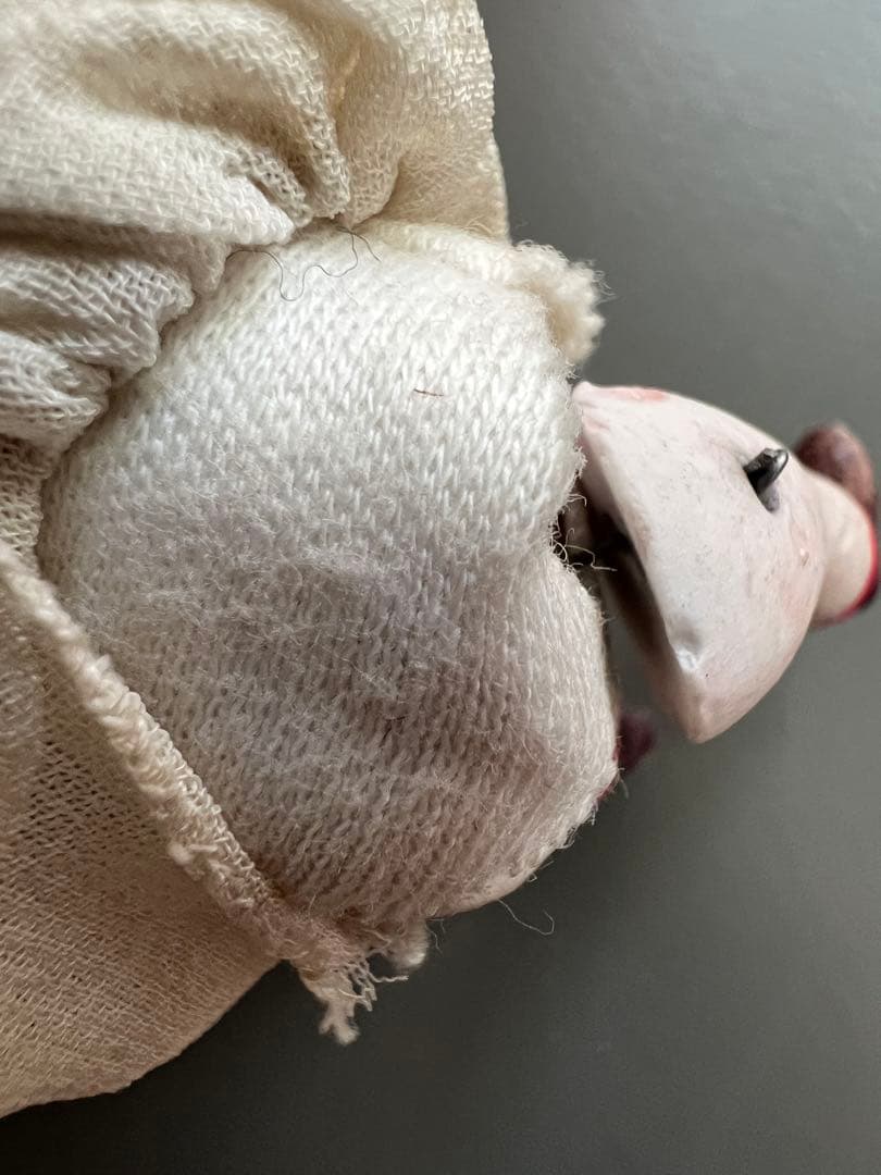 【アンティーク】ドイツ製 描き目 オールビスク 女の子 9cm